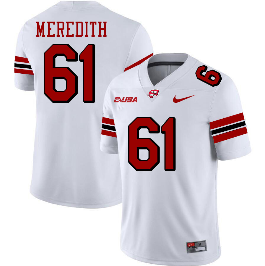 Jordan Meredith WKU Jersey,Western Kentucky Hilltoppers #61 Jordan Meredith Jersey Youth-White